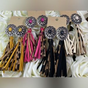 ❗️SALE❗️New leopard concho fringe earrings
